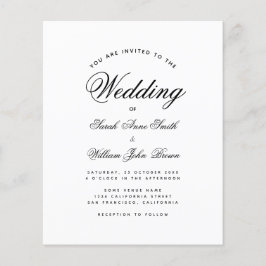 Convite de Casamento Minimalista Preto e Branco Ec