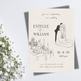Convite de Casamento Minimalista Romântico