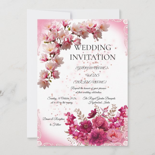 Convite de Casamento Minimalista Romântico (Frente)