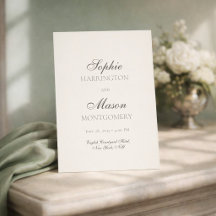 Convite de Casamento Minimalista Sage