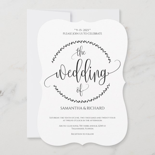 Convite De Casamento Minimalista Simples (Frente)