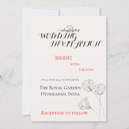 Convite de Casamento Minimalista Simples