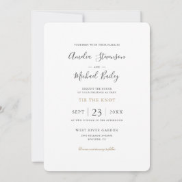 Convite de Casamento Minimalista Simples Cartão Pl