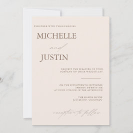 Convite de Casamento Minimalista Simples Moderno