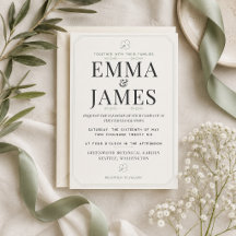 Convite de Casamento Minimalista Verde Sage Editáv