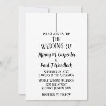 Convite de Casamento Minimalista White Classy