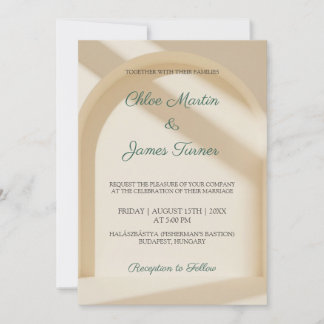 Convite de Casamento Mínimo de Sombra de Arco Suav