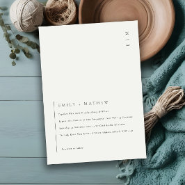 Convite de casamento mínimo de tipografia branca p