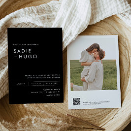 Convite de casamento Mínimo SADIE com Código de Fo