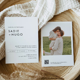 Convite de casamento Mínimo SADIE com Código de Fo