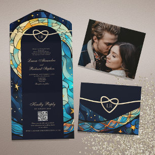 Convite de Casamento Místico Celestial Tudo Em Um