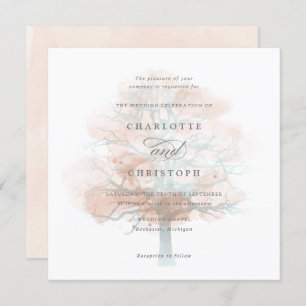 Convite de casamento Misty tree
