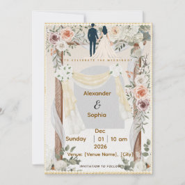 Convite de Casamento | Modelo Moderno Editável