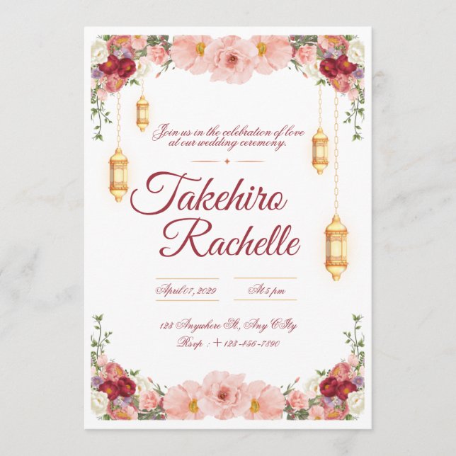 Convite de Casamento Moderno (Frente)