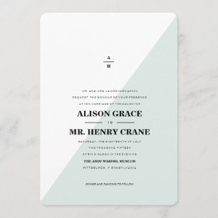 Convite de casamento MODERNO BLUE COLORBLOCK