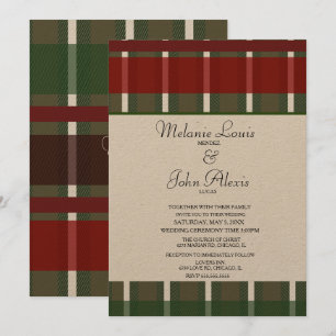 Convite de Casamento Moderno Burgundy Verde Branco