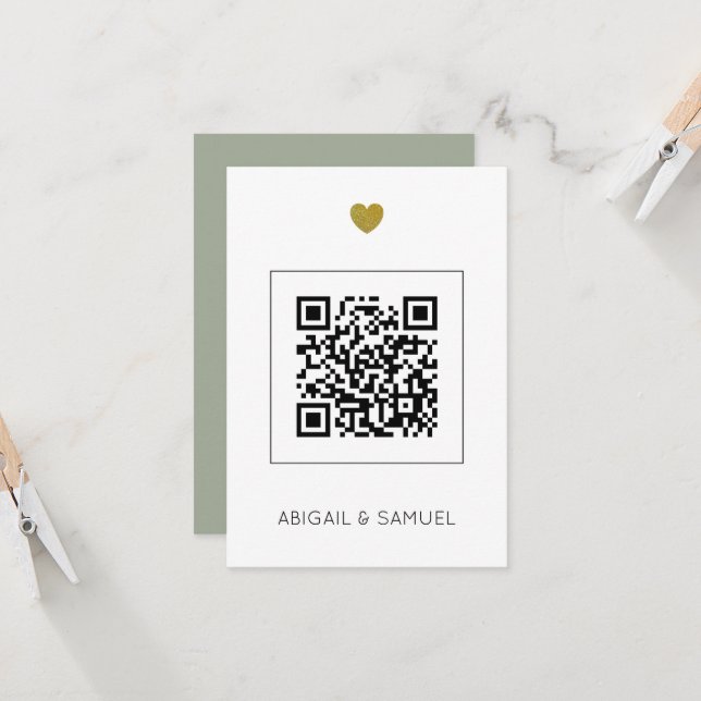 Convite de Casamento Moderno Código QR para Orçame (Frente/Verso In Situ)