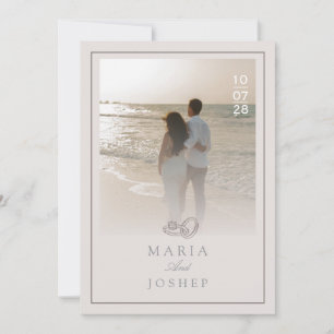 Convite de Casamento Moderno com Data em Destaque