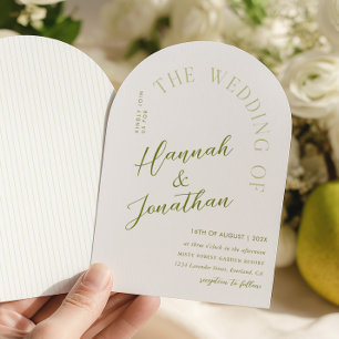 Convite de Casamento Moderno com Faixa Verde em Ar