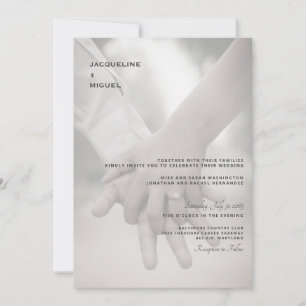 Convite de Casamento Moderno com Foto das Mãos