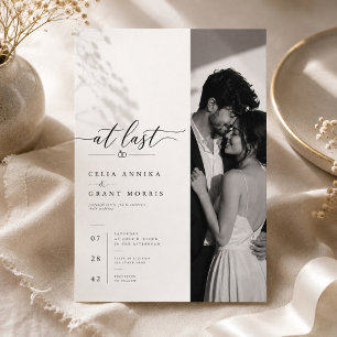 Convite de Casamento Moderno com Foto e Letra At L