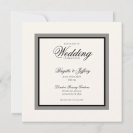 Convite de casamento moderno com letra simples