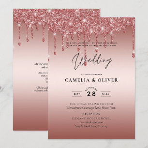 Convite de casamento Moderno de Discussão Dourada