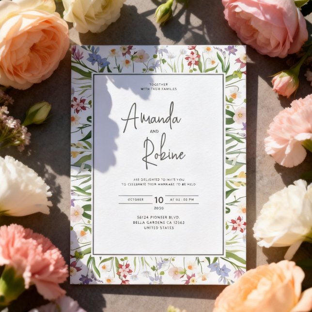 Convite de Casamento Moderno de Jardim (Criador carregado)