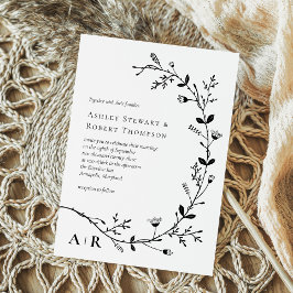 Convite de casamento Moderno de Percorrer Vinha,