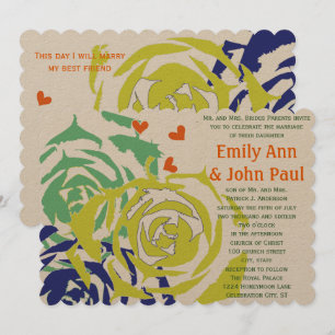 Convite de casamento moderno do Succulent da