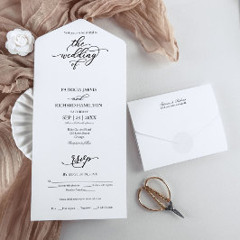 Convite de Casamento Moderno e Elegante com Caligr