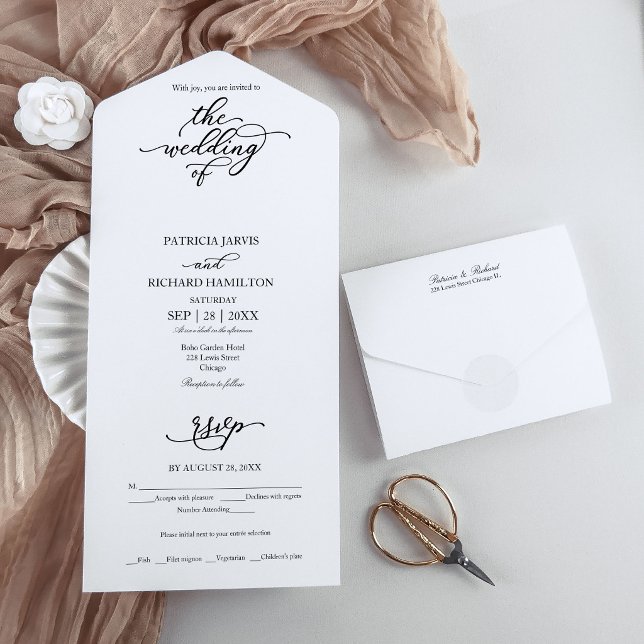 Convite de Casamento Moderno e Elegante com Caligr (Criador carregado)