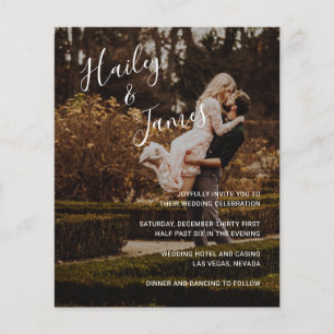 Convite de Casamento Moderno e Elegante com Foto