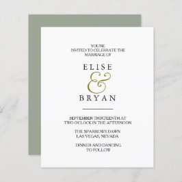 Convite de casamento moderno e elegante de baixo p