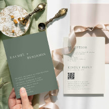 Convite de Casamento Moderno e Elegante em Verde S