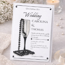 Convite de Casamento Moderno e Elegante Pérola Pre