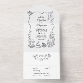 Convite de Casamento Moderno e Excêntrico com Dese