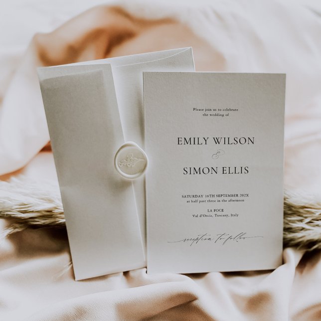 Convite de Casamento Moderno e Sofisticado (modern classy wedding invitation card, simple clean wedding invite black and white wedding)