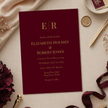 Convite de Casamento Moderno Elegante Monograma Bu