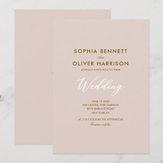 convite de casamento moderno elegante rosa suave