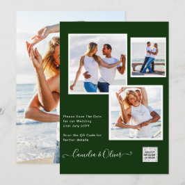 Convite de Casamento Moderno FOTO Código QR Rsvp V