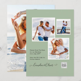 Convite de Casamento Moderno FOTO com QR CODE Rsvp