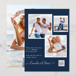 Convite de Casamento Moderno FOTO com QR CODE RSVP