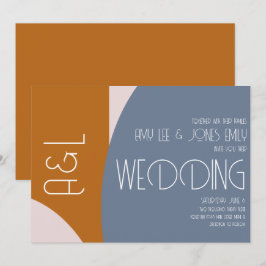 Convite de Casamento Moderno Geometrics Terracotta