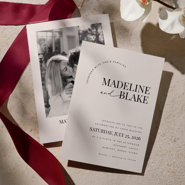 Convite de Casamento Moderno MADDIE (Criador carregado)