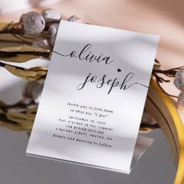Convite de Casamento Moderno Minimalista com Letra