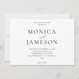 Convite de Casamento Moderno Preto e Branco 2