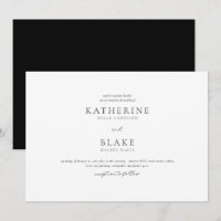 Convite de Casamento Moderno Preto e Branco Just t