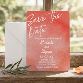 Convite de Casamento Moderno Rosa e Laranja Pôr do