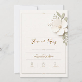Convite de Casamento Moderno Rustico Floral
